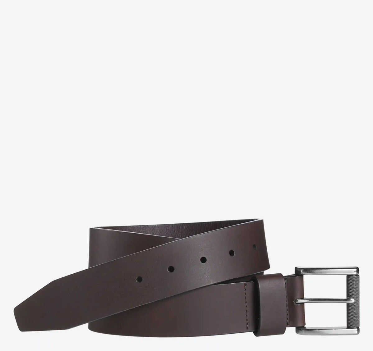 Roller Buckle Leather Belt - Brown