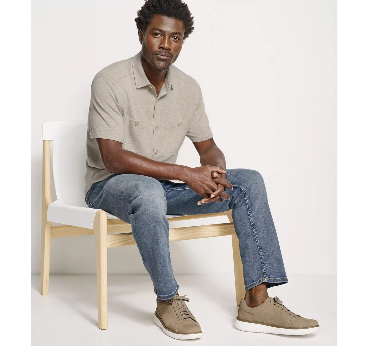 Riley Short-Sleeve Knit Shirt - Sand