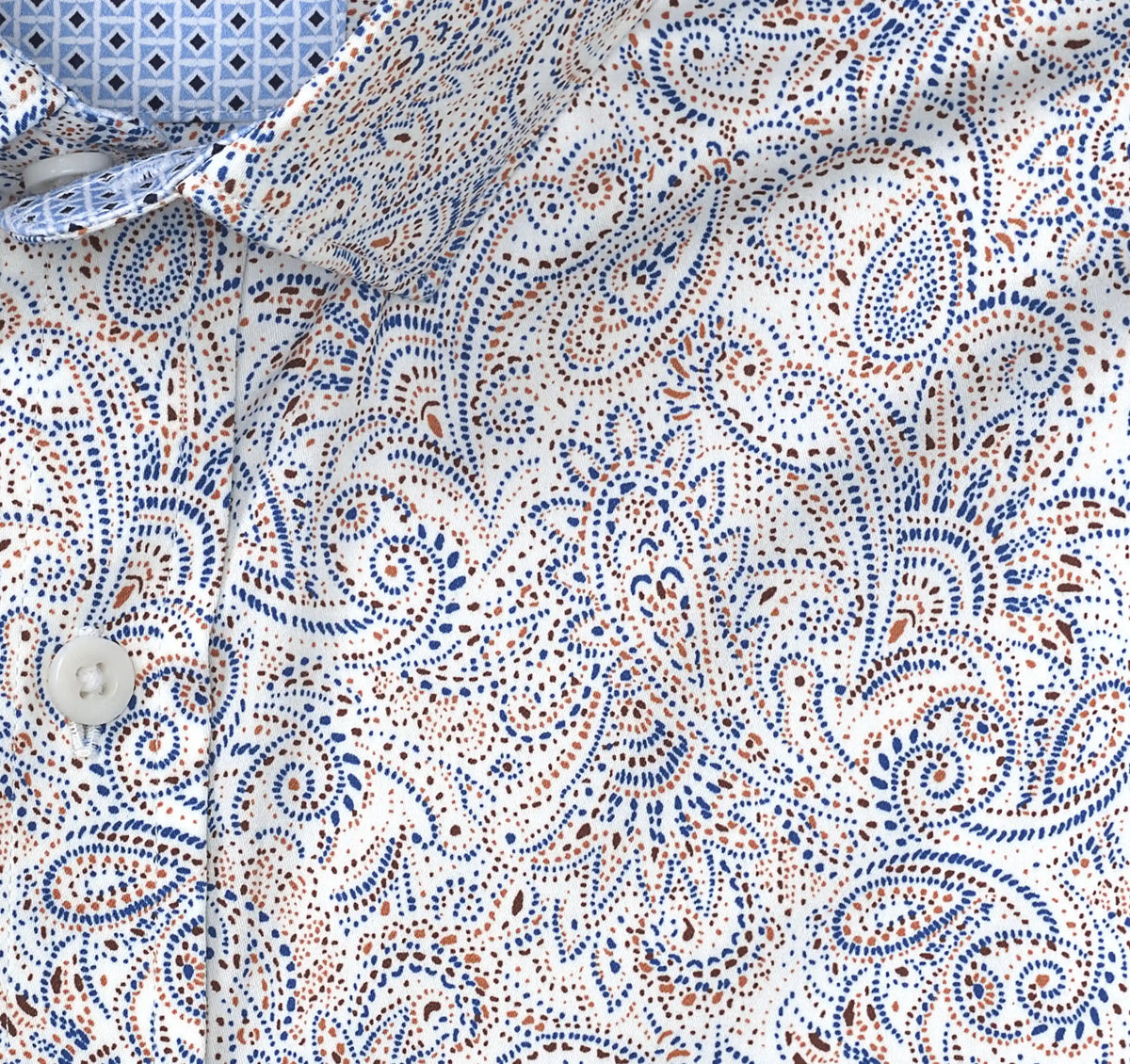 Logan Printed Long-Sleeve Shirt - White Dotted Paisley