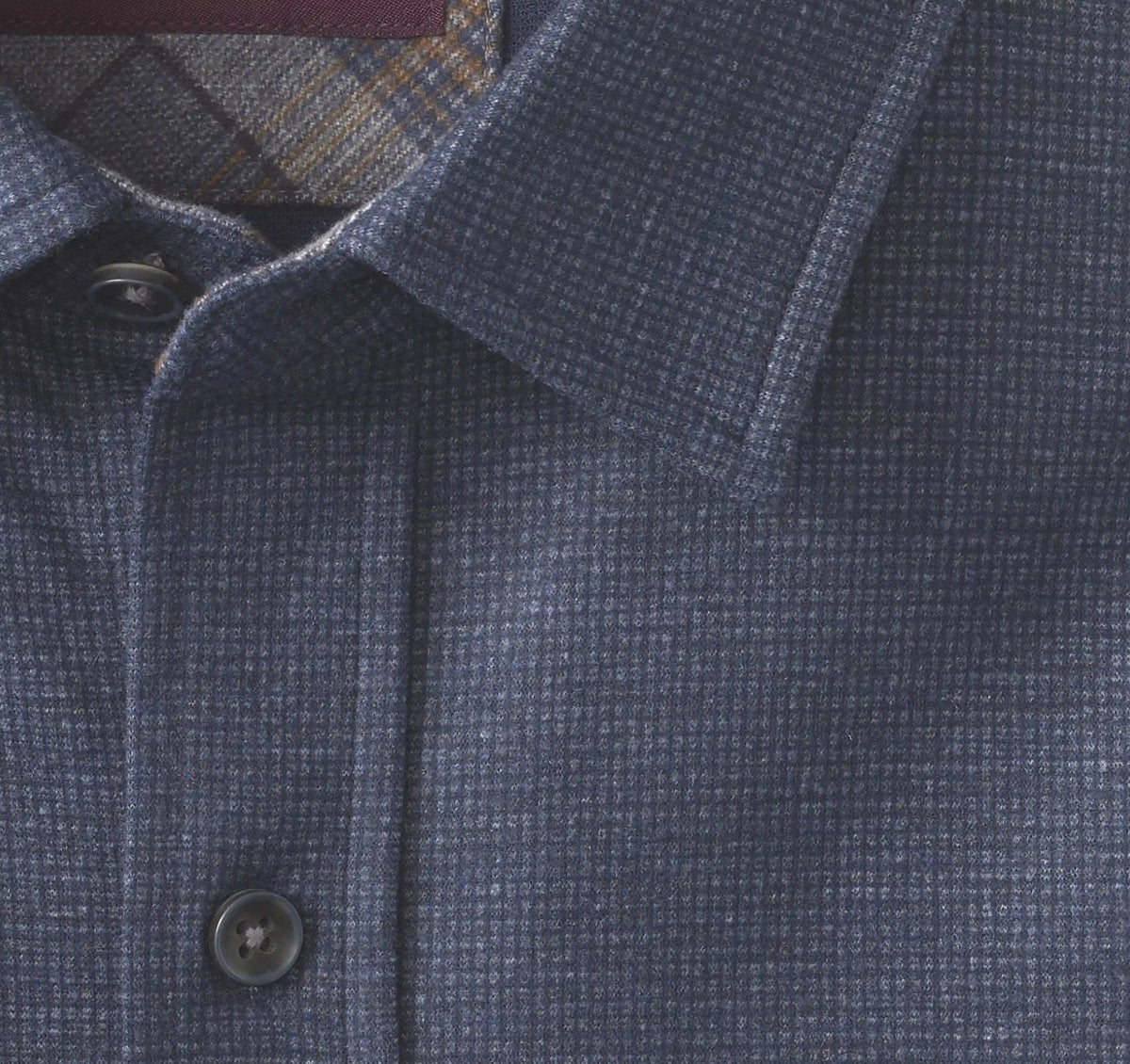 Eason Knit Shirt - Navy Mini Gingham