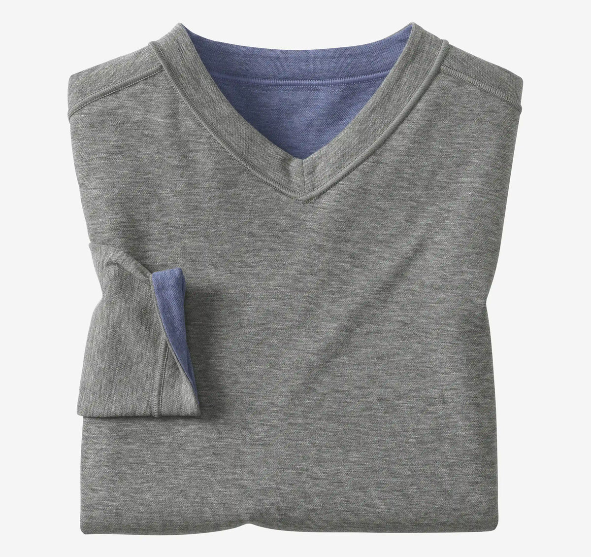 Icon Reversible V-Neck Pullover - Blue/Gray