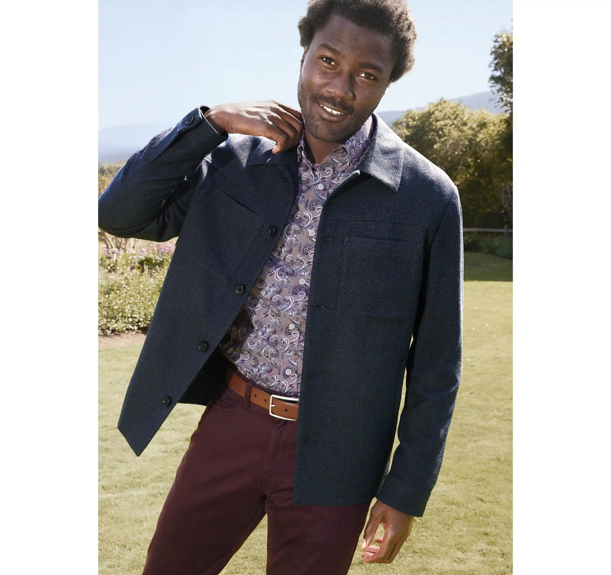 Bardwell Button Front Jacket - Navy