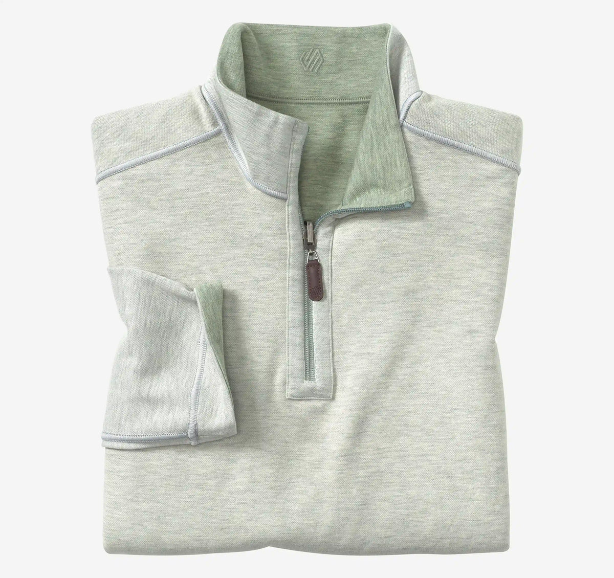 Icon Reversible Quarter-Zip - Sage/White