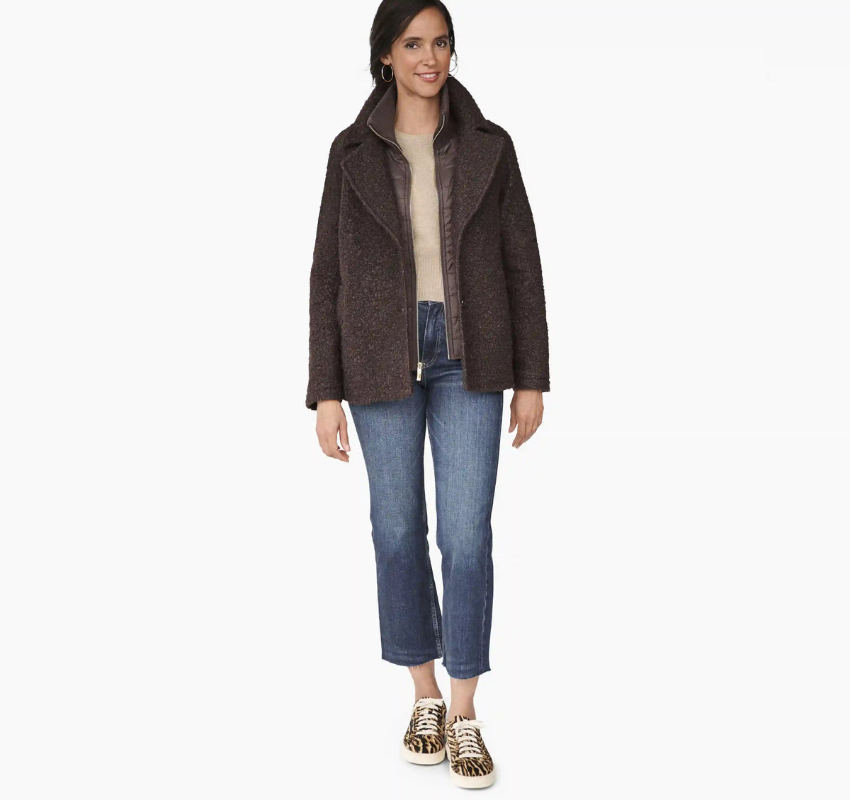 Sherpa Jacket with Removable Bib - Dark Brown