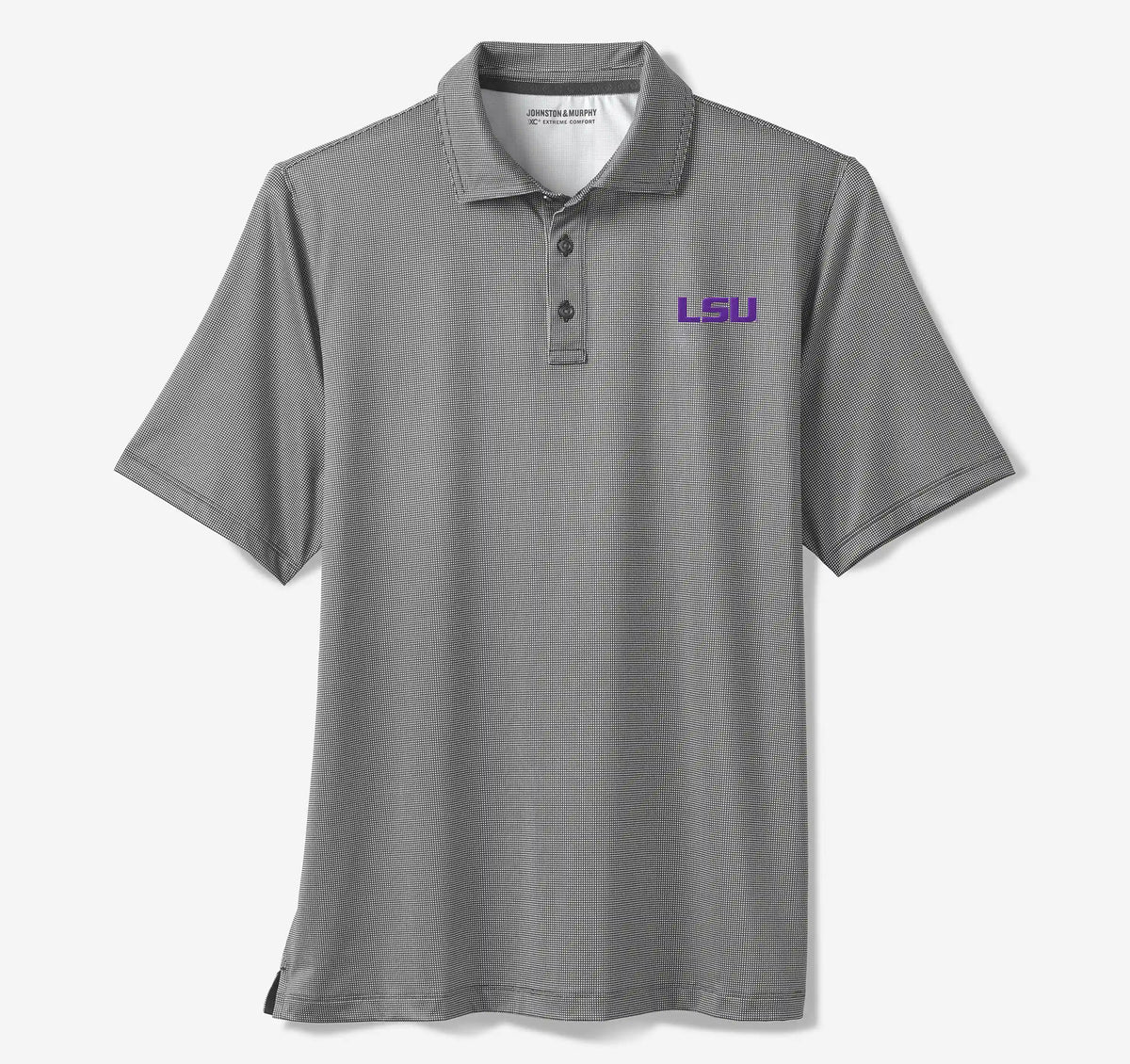 Collegiate XC+™ Gingham Polo - LSU - Black Shirt