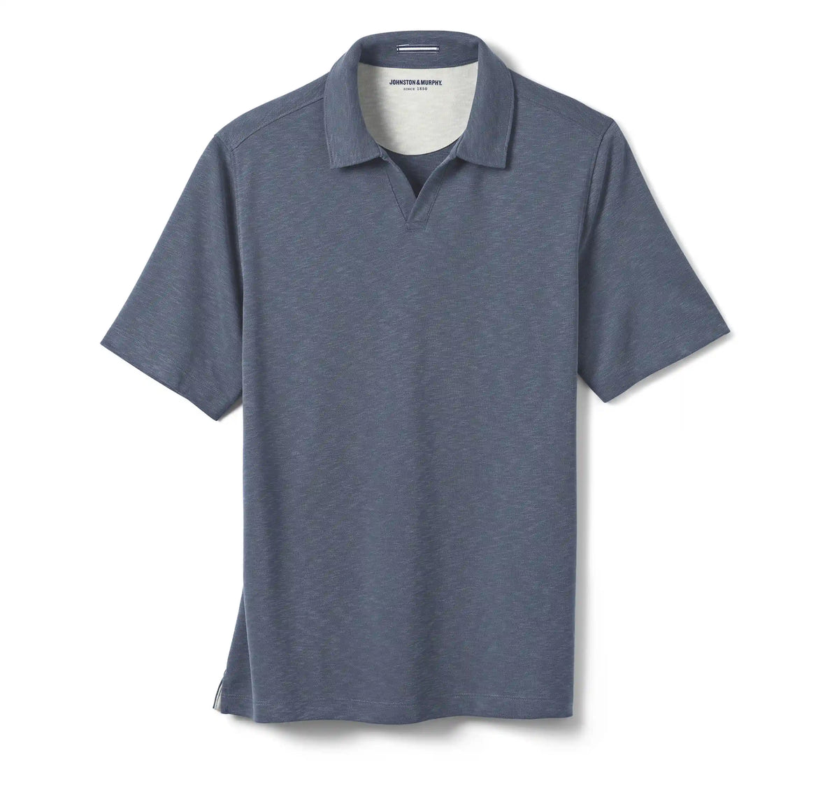 Vintage Slub V-Neck Polo - Navy
