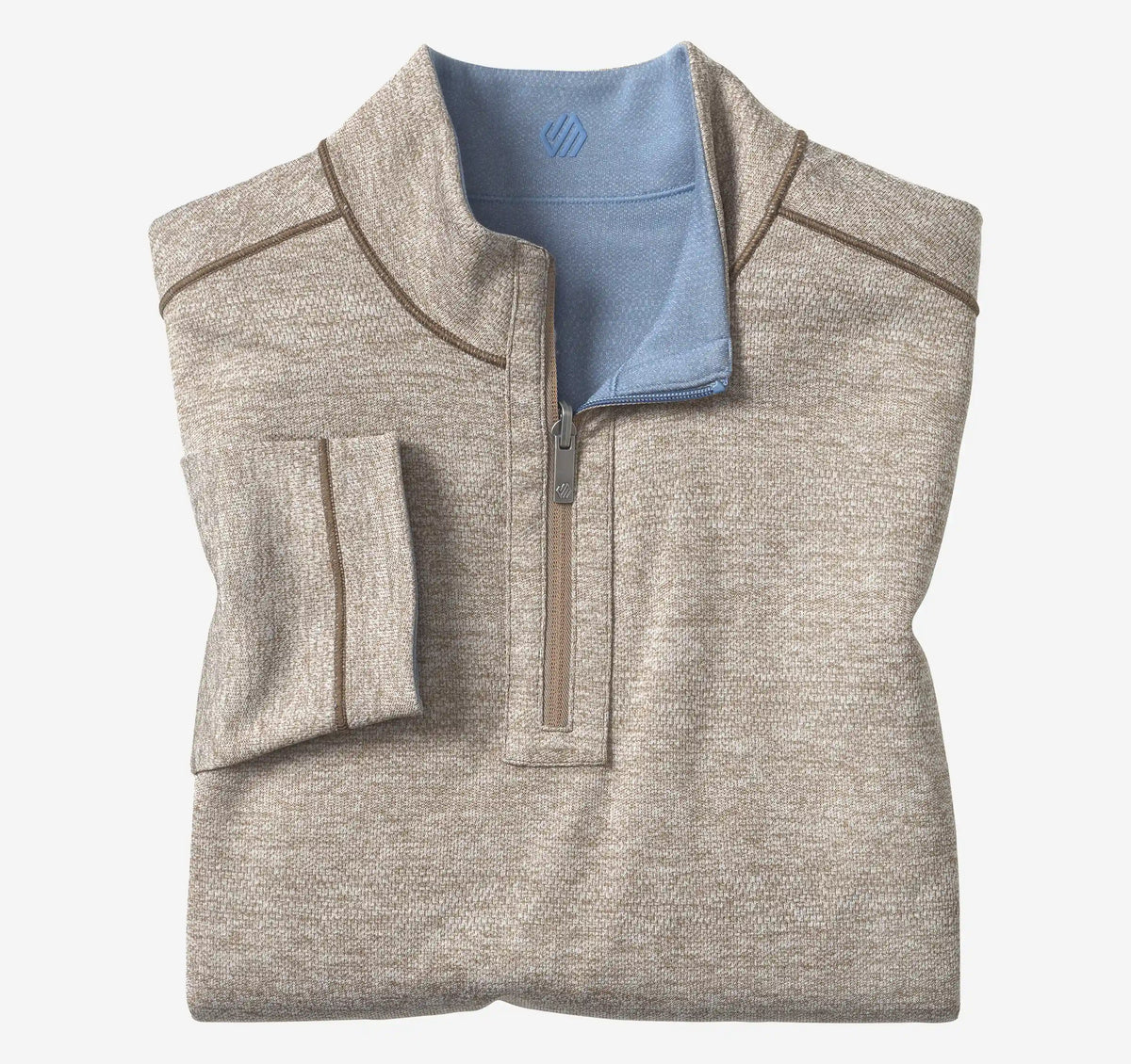 XC+™ Fusion Reversible Quarter-Zip - Light Blue/Tan