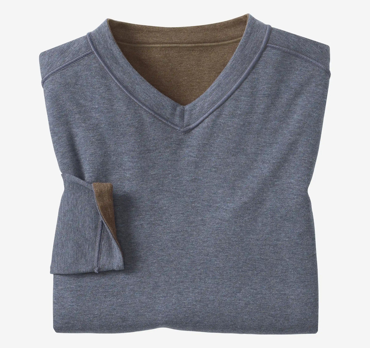 Icon Reversible V-Neck Pullover - Brown/Blue