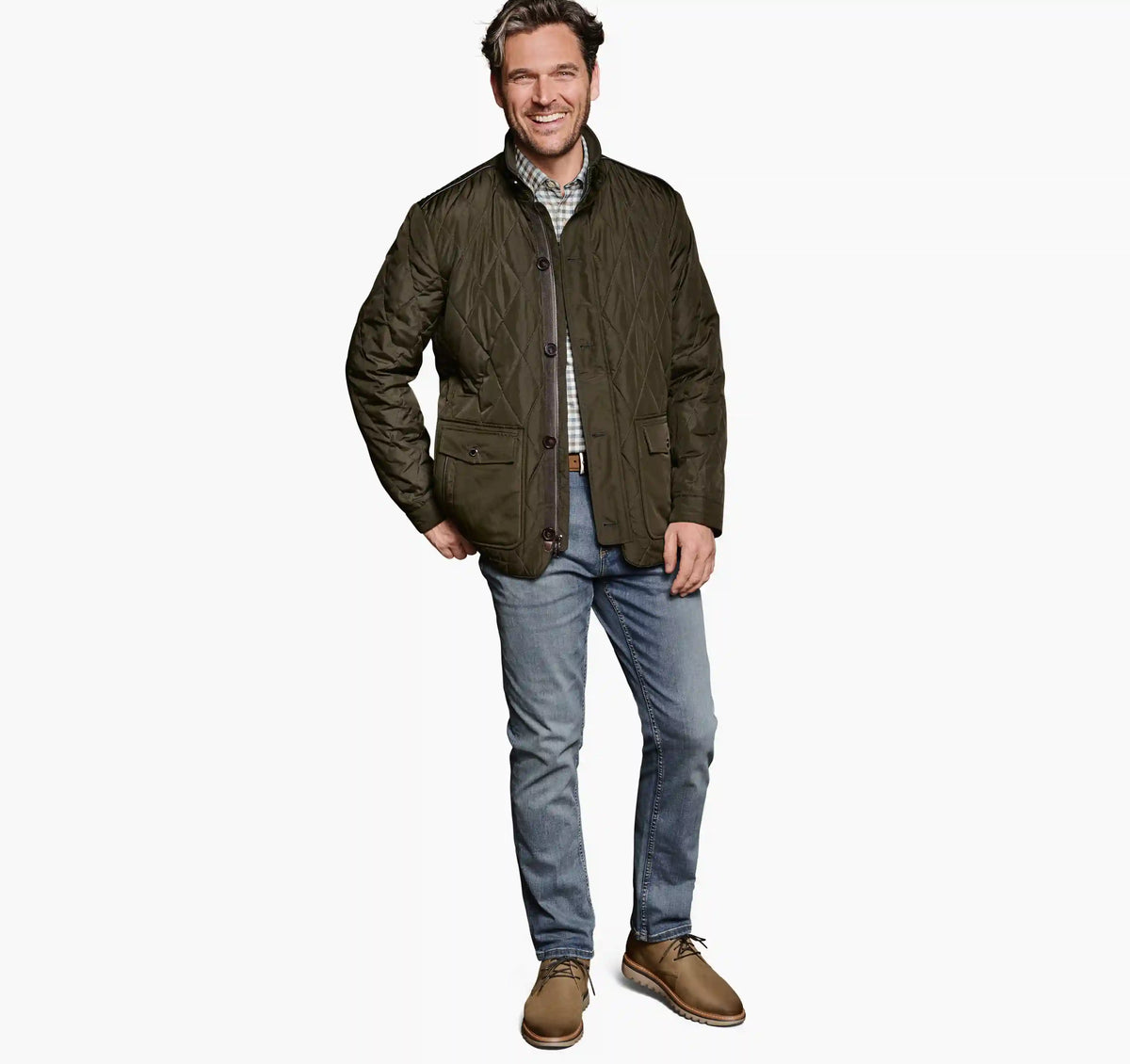 Diamond Quilt Jacket - Olive