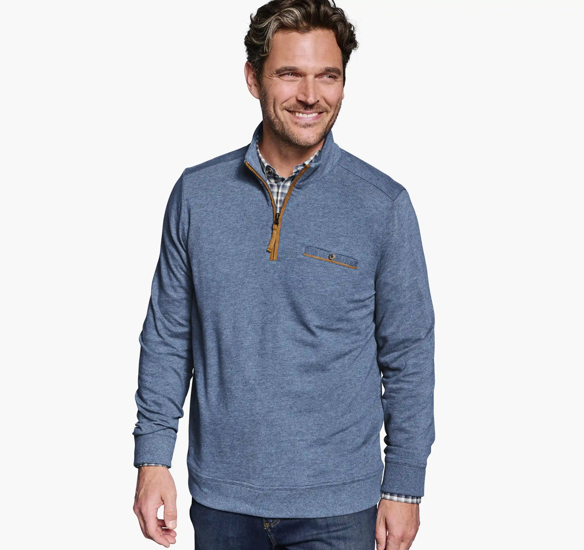 Knit Quarter-Zip - Light Blue