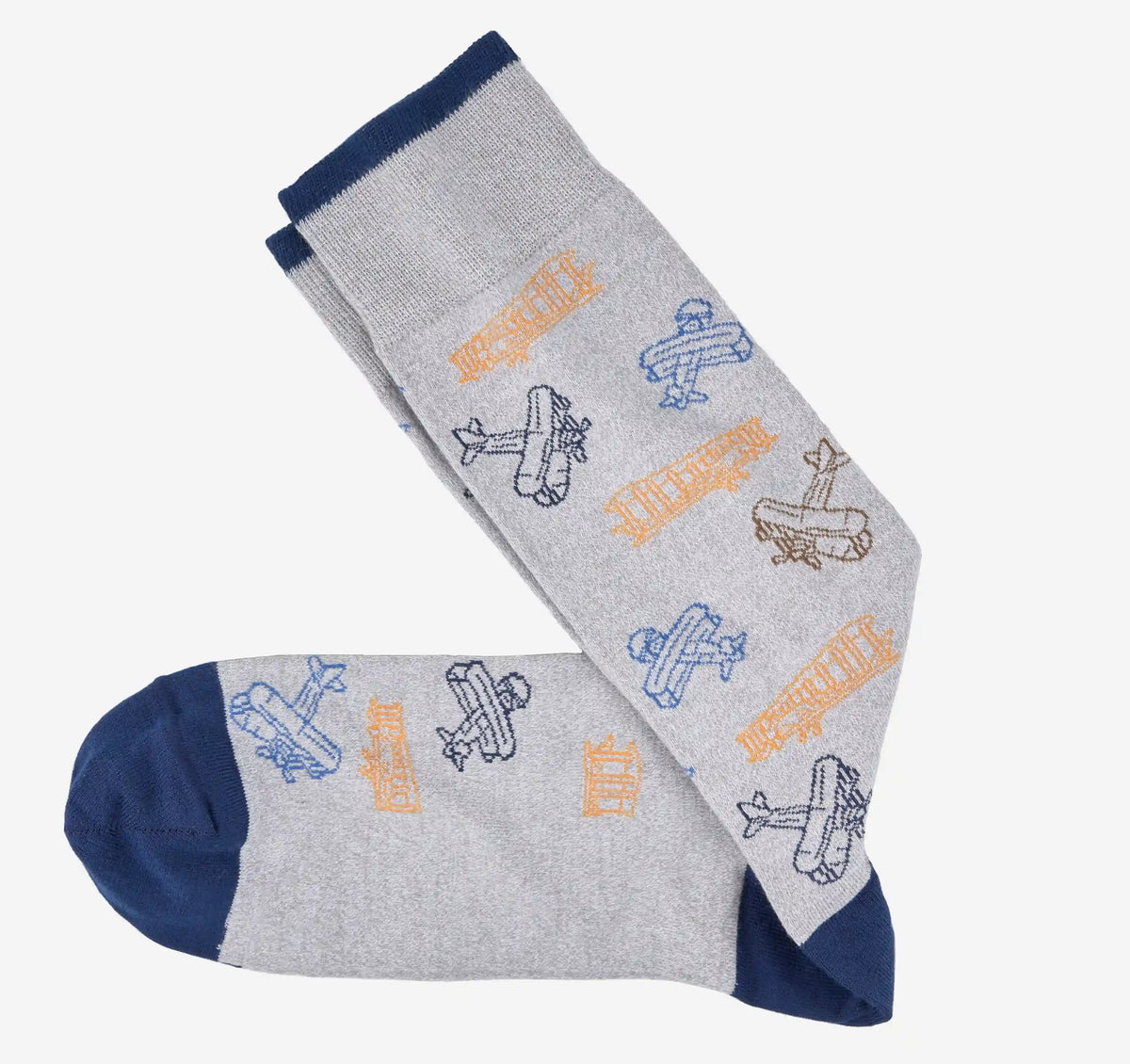 Novelty Socks - Gray Vintage Planes