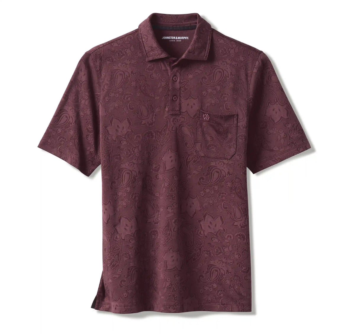 Evans Jacquard Polo - Burgundy Paisley