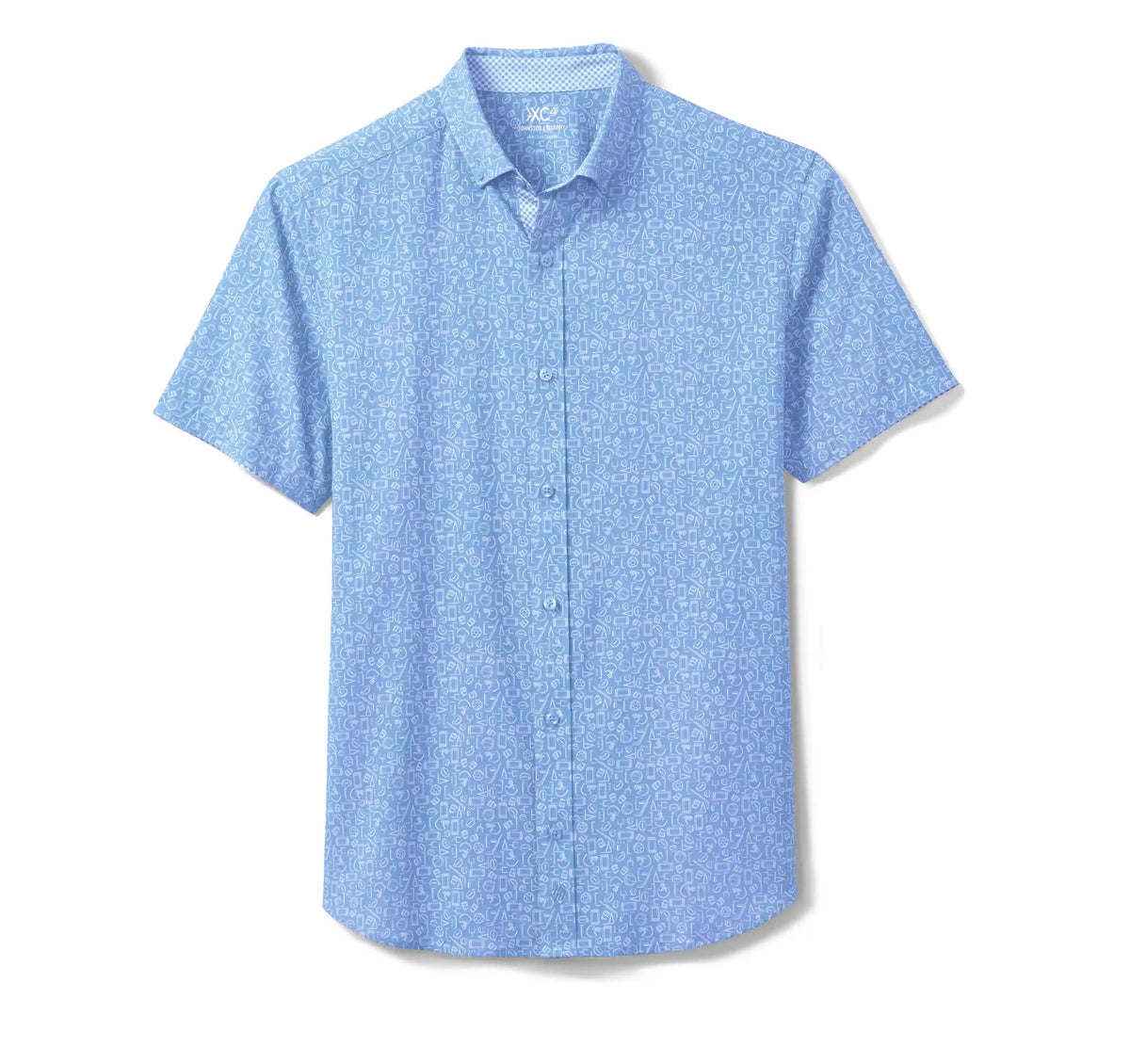 Game Day XC4® Short-Sleeve Multi-Sport Print Shirt - Light Blue