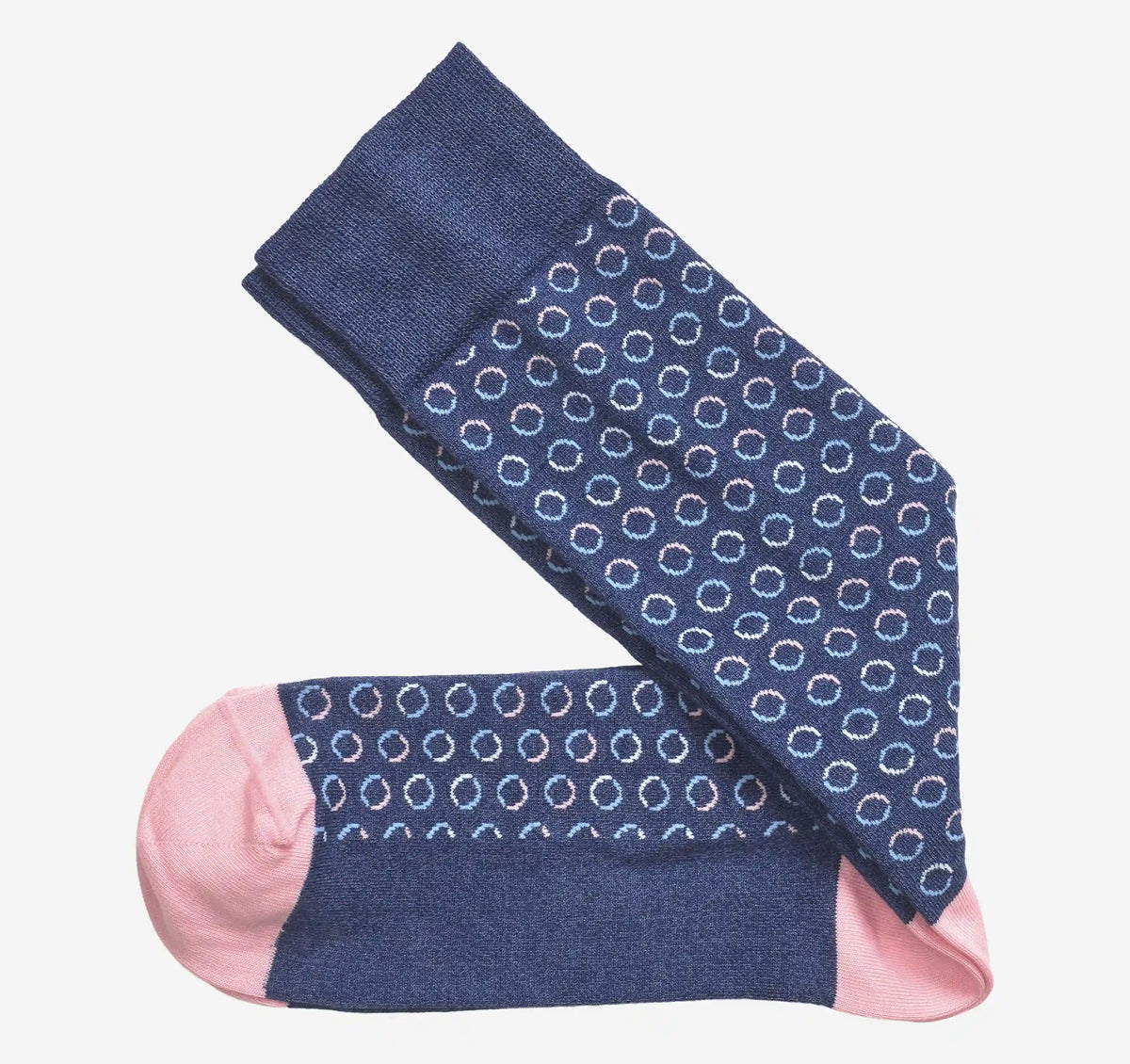 Circle Print Socks - Denim