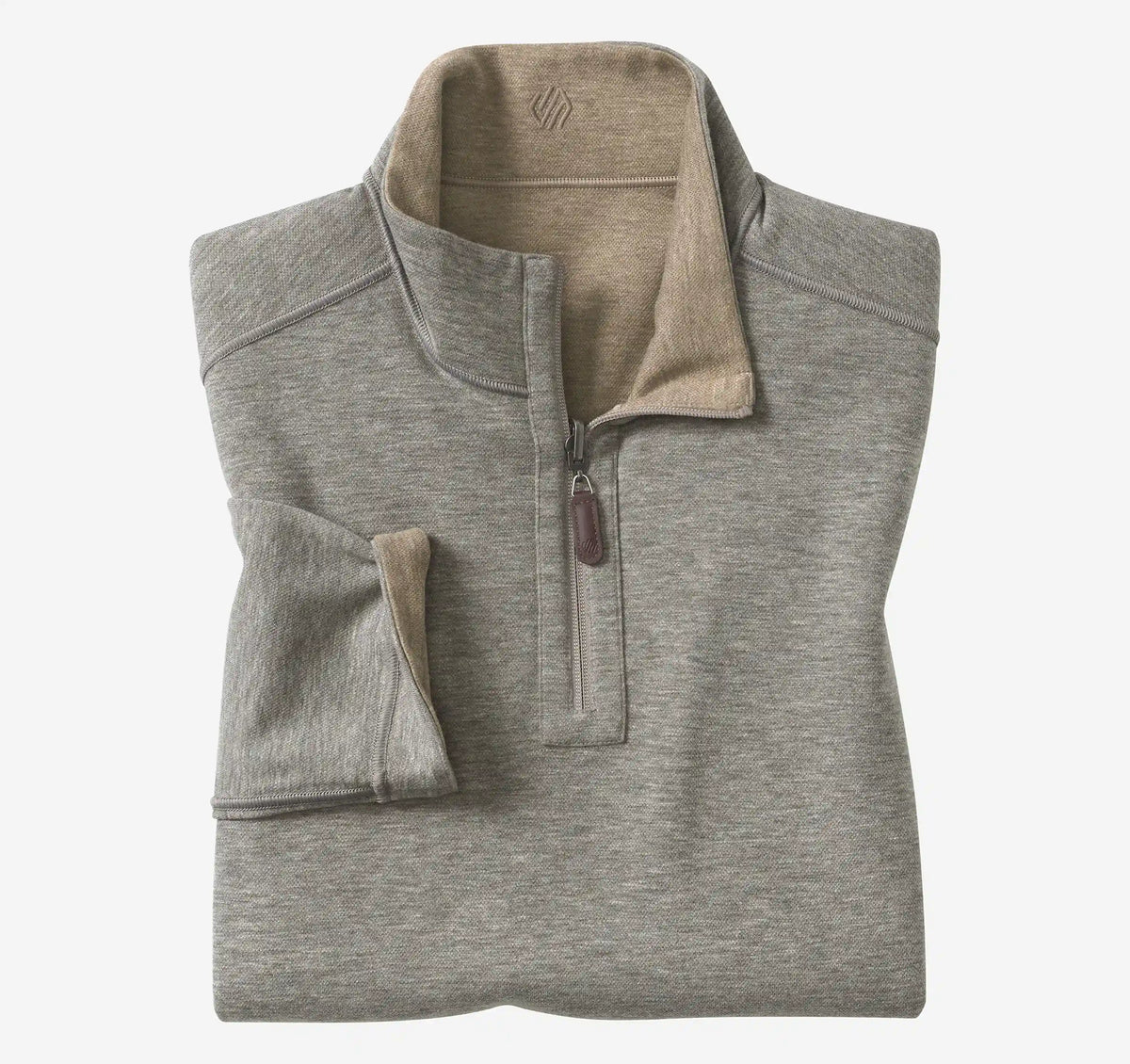 Icon Reversible Quarter-Zip - Oatmeal/Light Gray