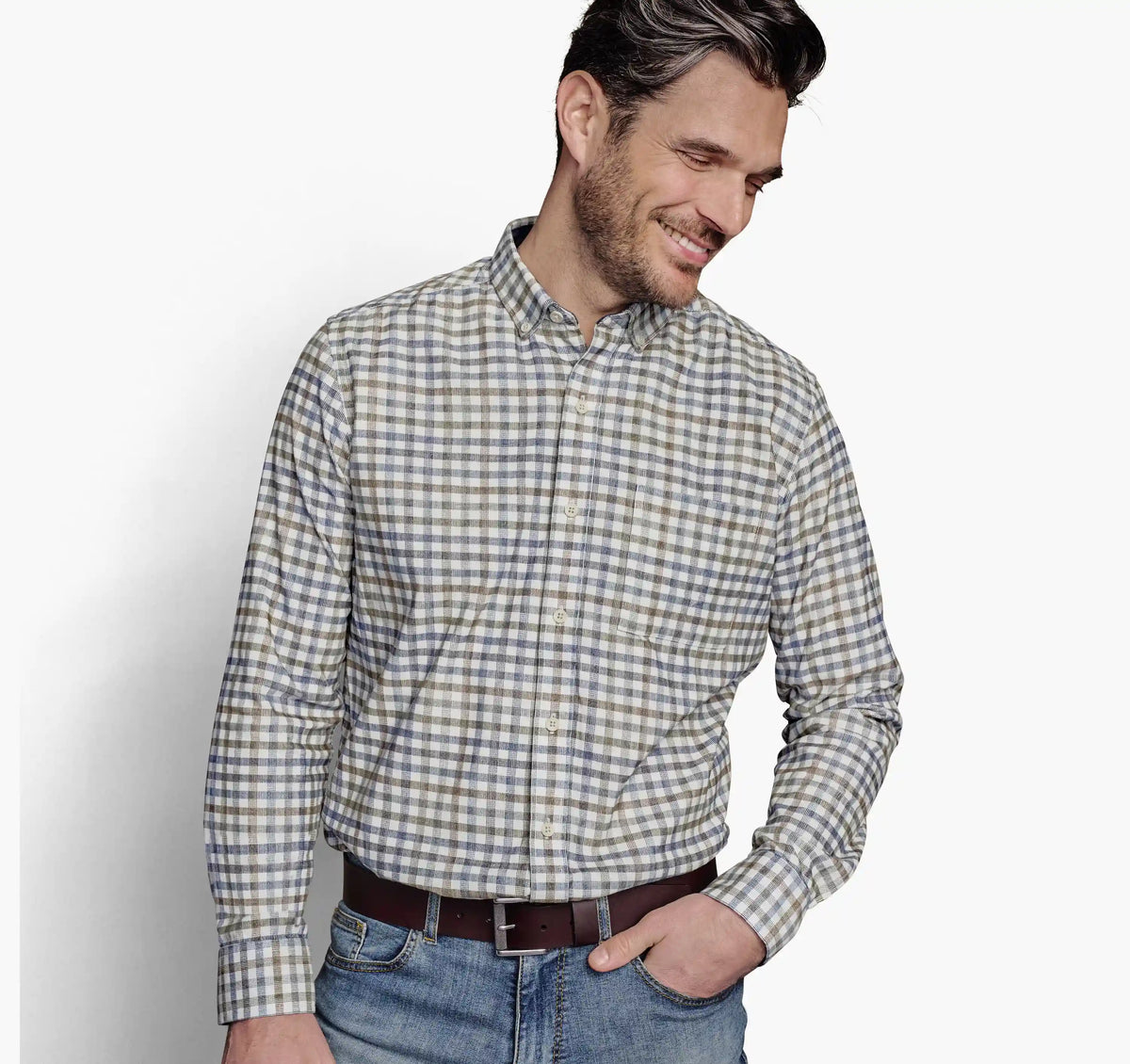 Plaid Corduroy Shirt - Ivory Plaid