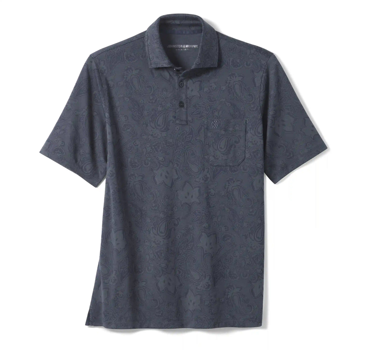 Evans Jacquard Polo - Navy Paisley