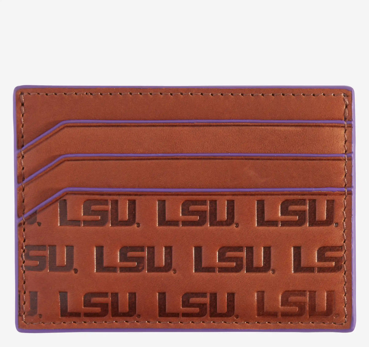 Collegiate Embossed Weekender Wallet - LSU - Tan Full Grain
