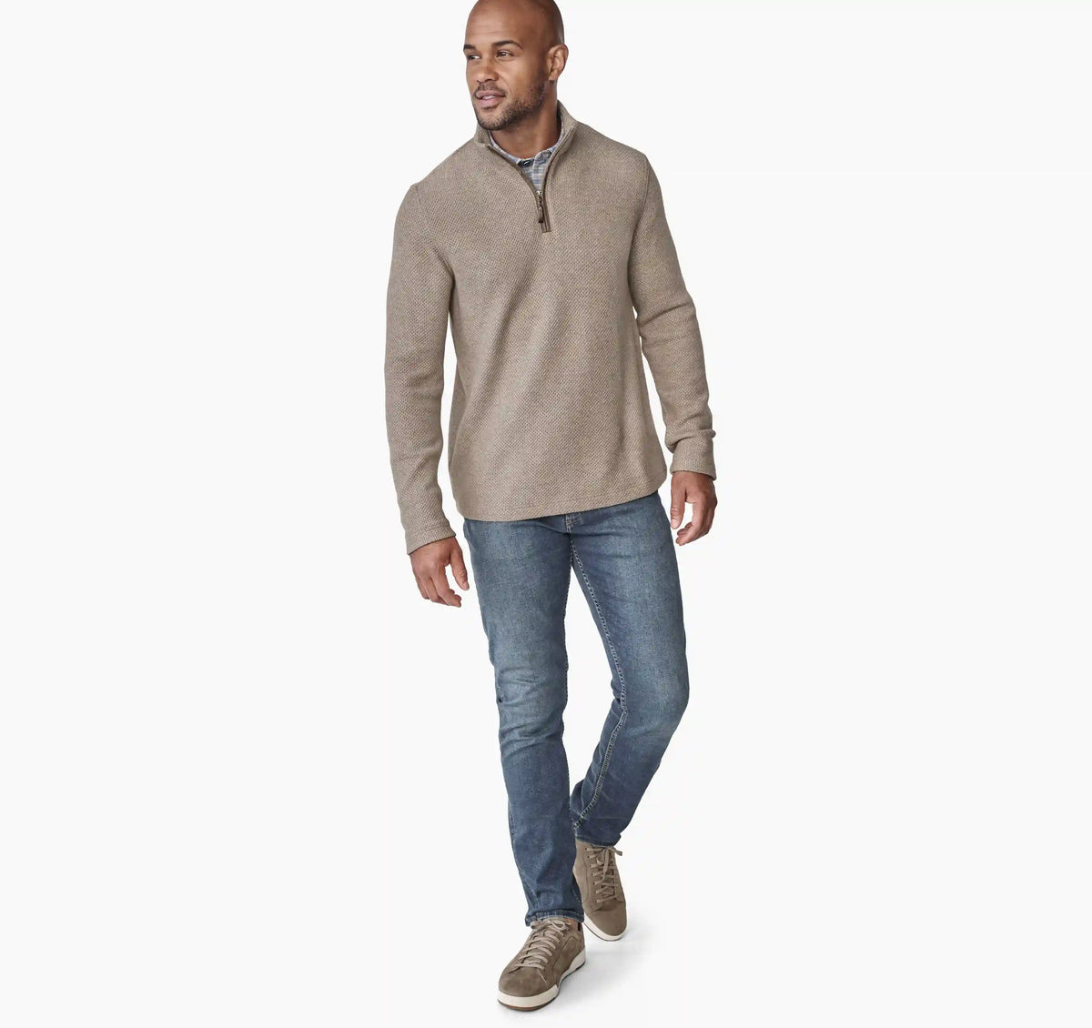 Dalton Mélange Quarter-Zip - Oatmeal