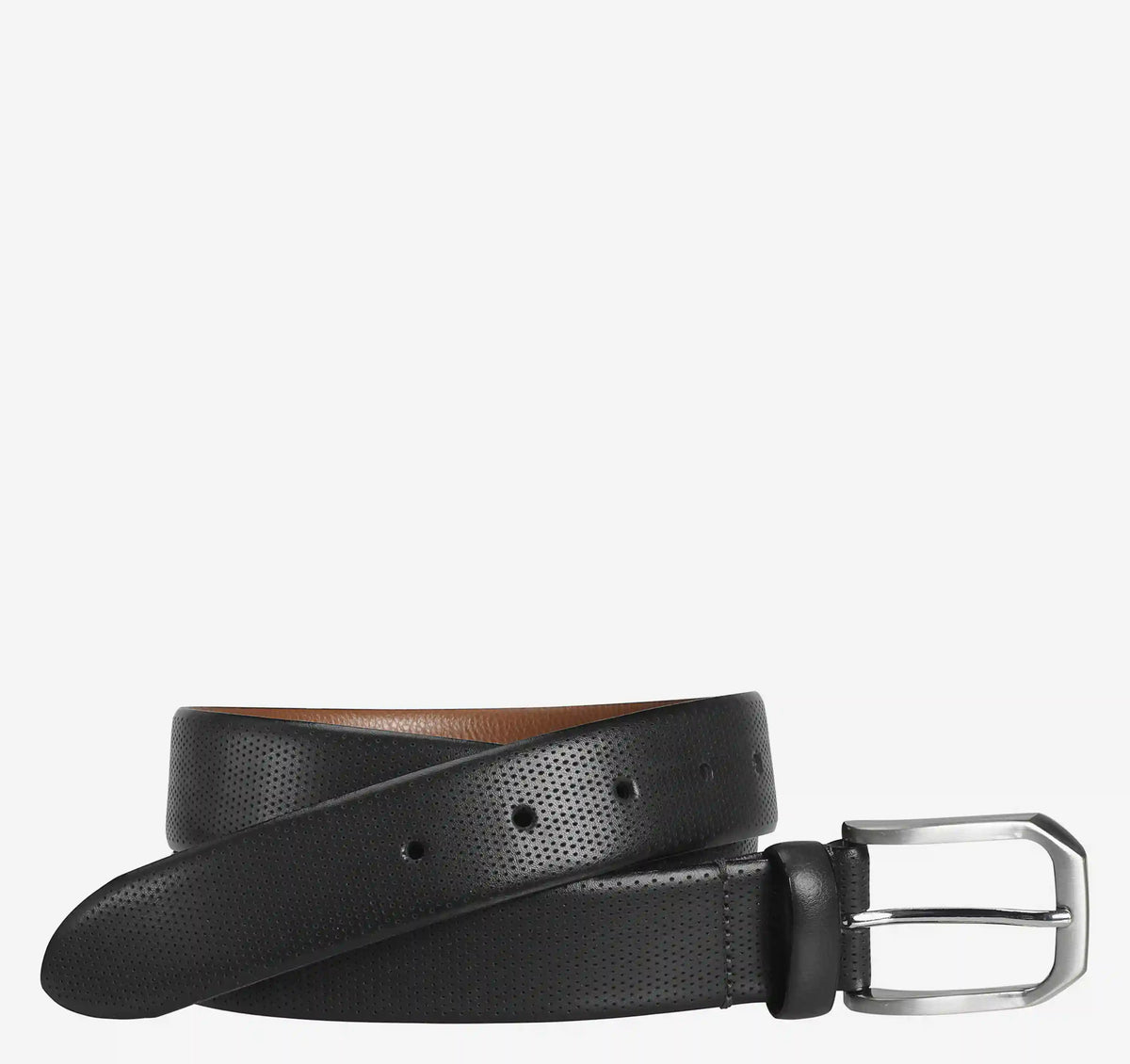 Micro Perf Leather Belt - Black