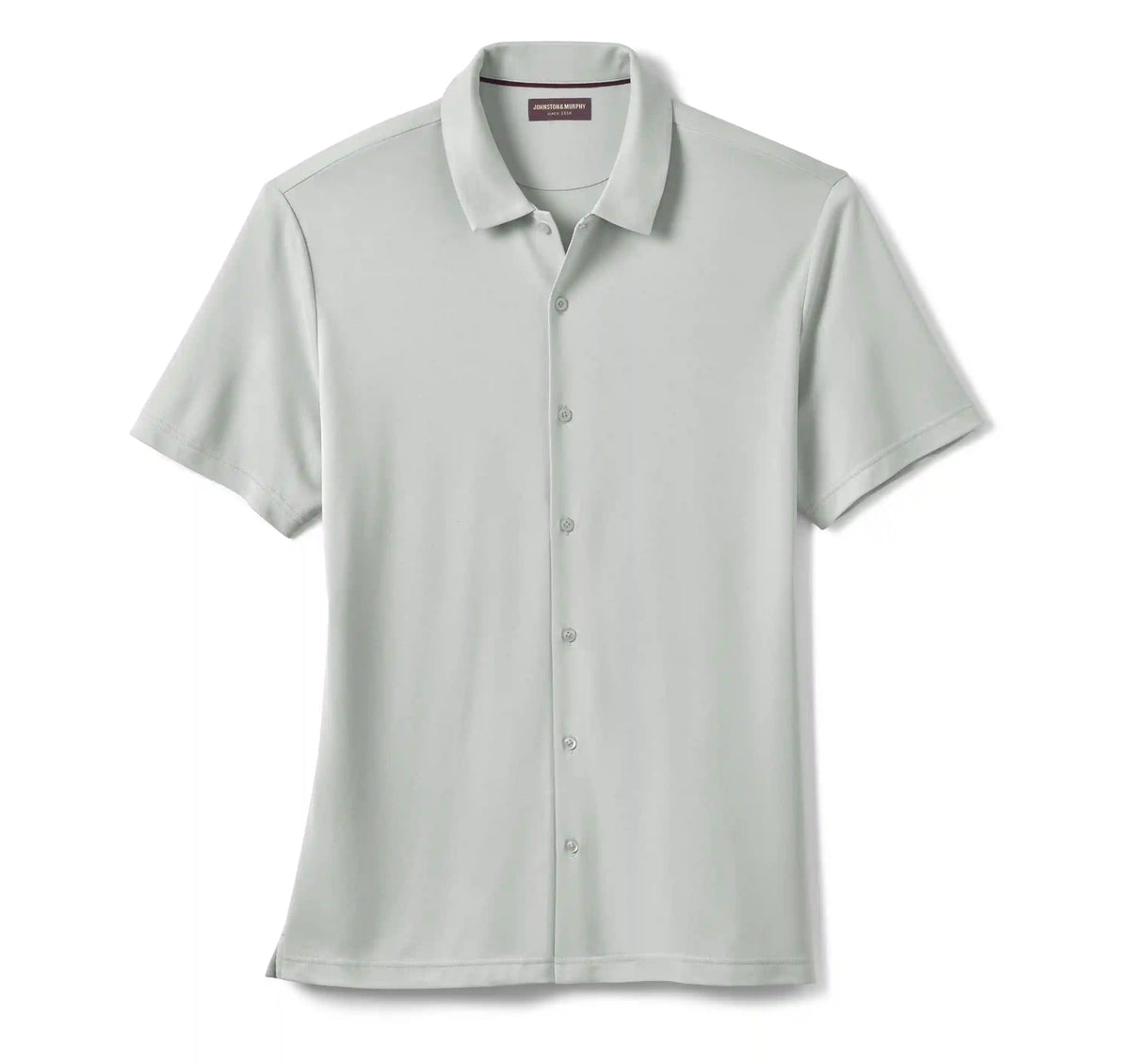 Vintage Birdseye Button-Front Shirt - Light Gray