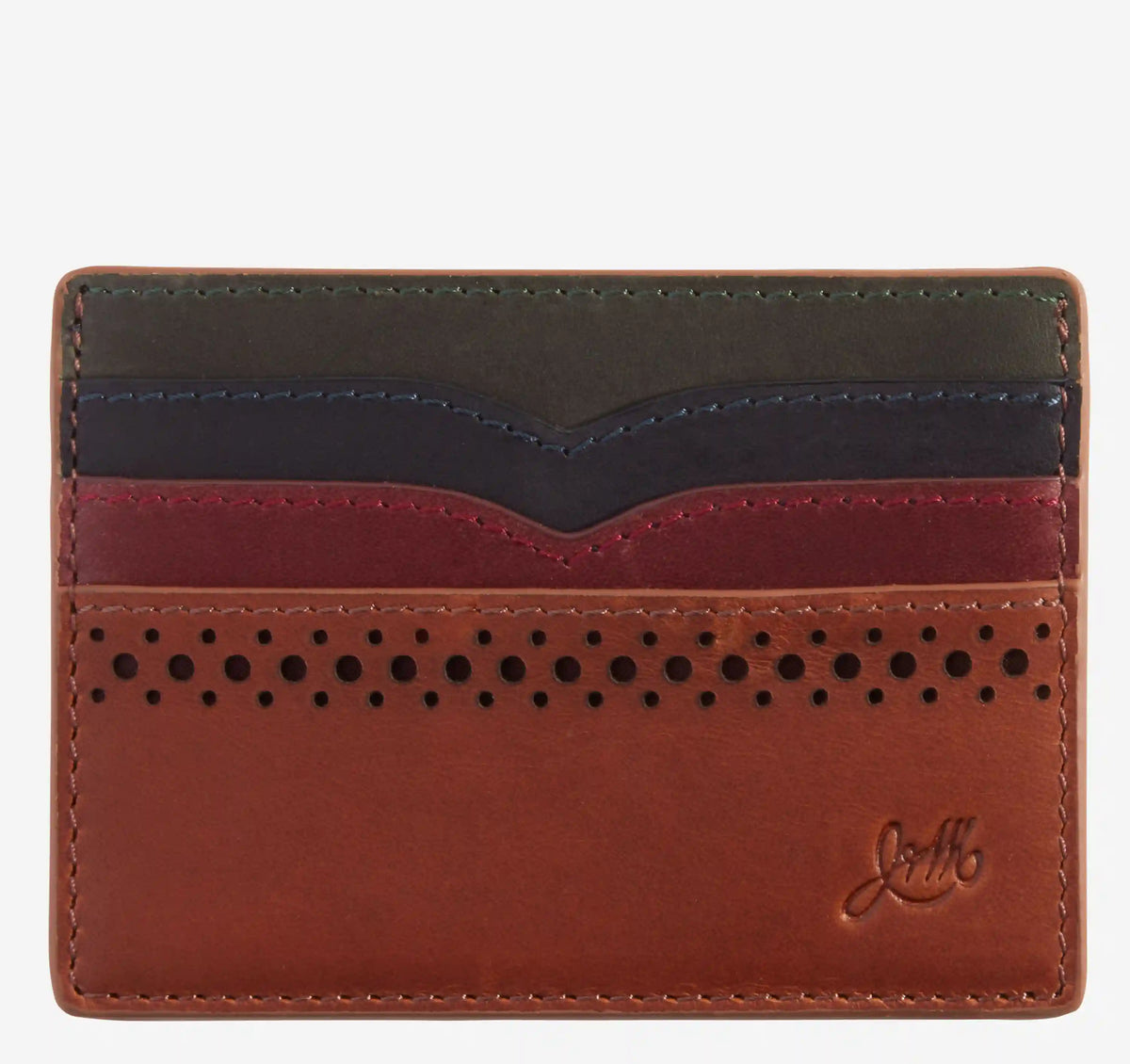 Colorblock Perforated Weekender Wallet - Brown Multi