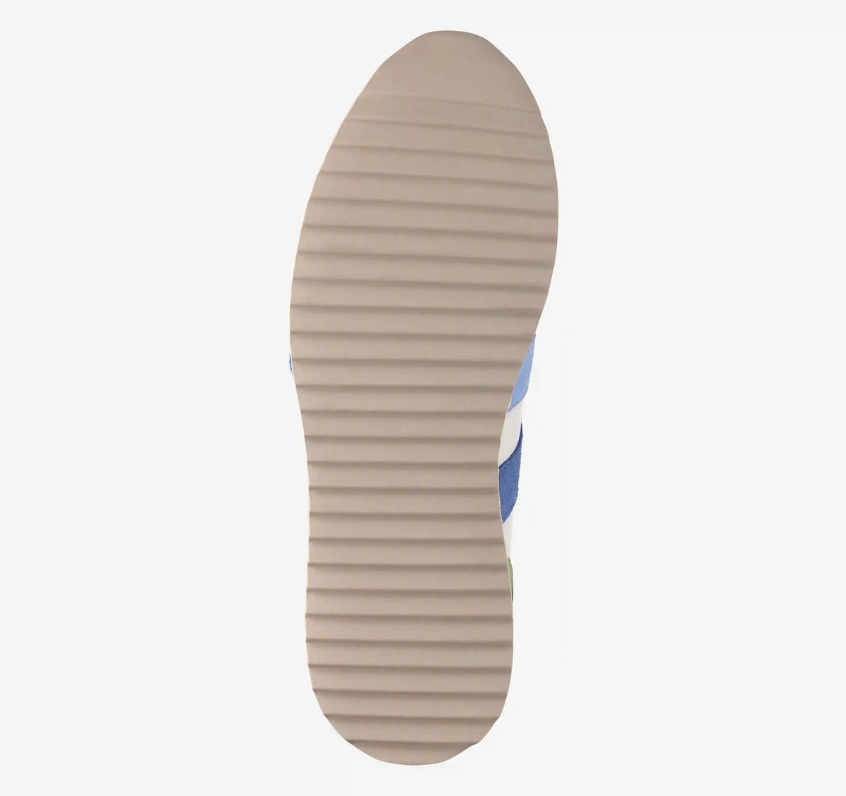 Gracie Double-Strap Sneaker - White Calfskin/Blue/Green Suede
