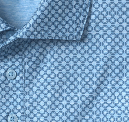 XC4® Performance Print Polos + Cool Degree® - Blue Geo Circle