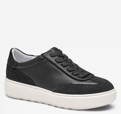 Cammie T-Toe Lace-Up - Black Glove Leather/Suede
