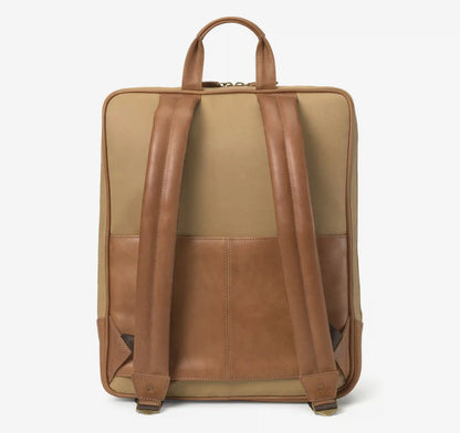 Rhodes Commuter Backpack - Camel Antique Cotton/Tan Full Grain