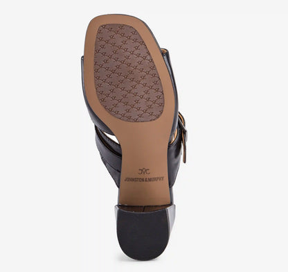 Everly Buckle Slide - Black Calfskin