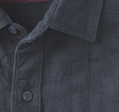 Textured Shirt Jacket - Navy
