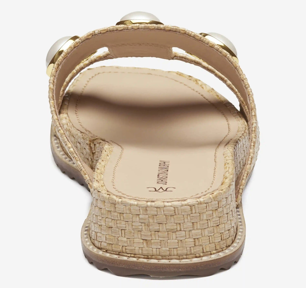 Chandler Embellished Slide - Natural Raffia