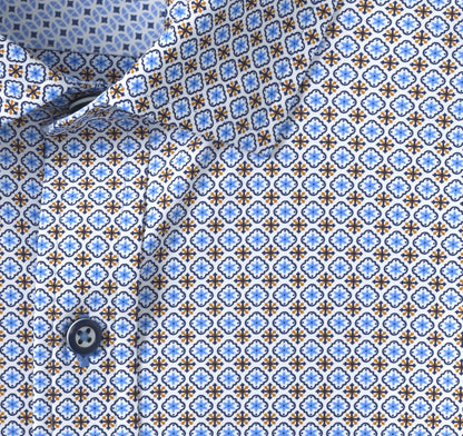 XC+™ Motion Long-Sleeve Print Knit Shirt - Orange Cross Petal