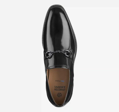 Richland Plain Toe Bit Loafer - Black Brush-Off Leather