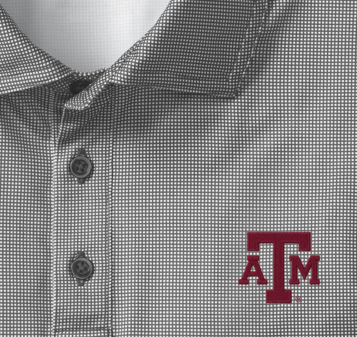 Collegiate XC+™ Gingham Polo - Texas A&M - Black Shirt
