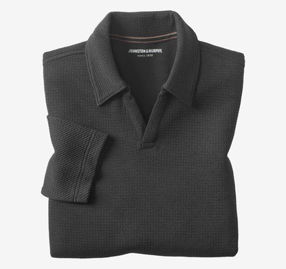 Sedona Long-Sleeve V-Neck Polo - Black