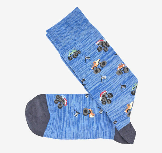 Novelty Socks - Blue Space-Dyed Monster Truck