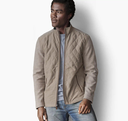 Quilted Full-Zip - Tan