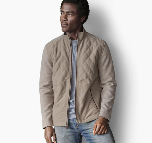 Quilted Full-Zip - Tan