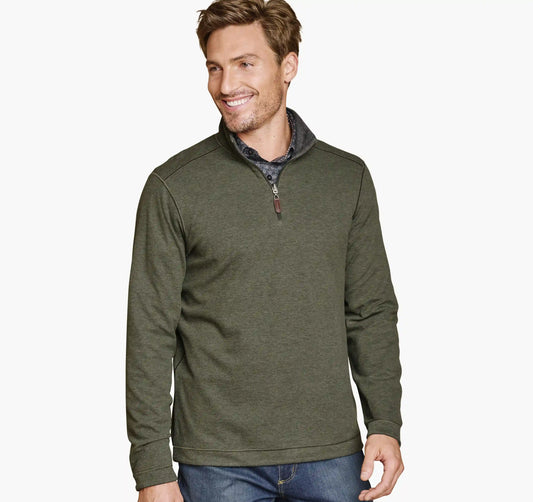 Icon Reversible Quarter-Zip - Olive/Charcoal