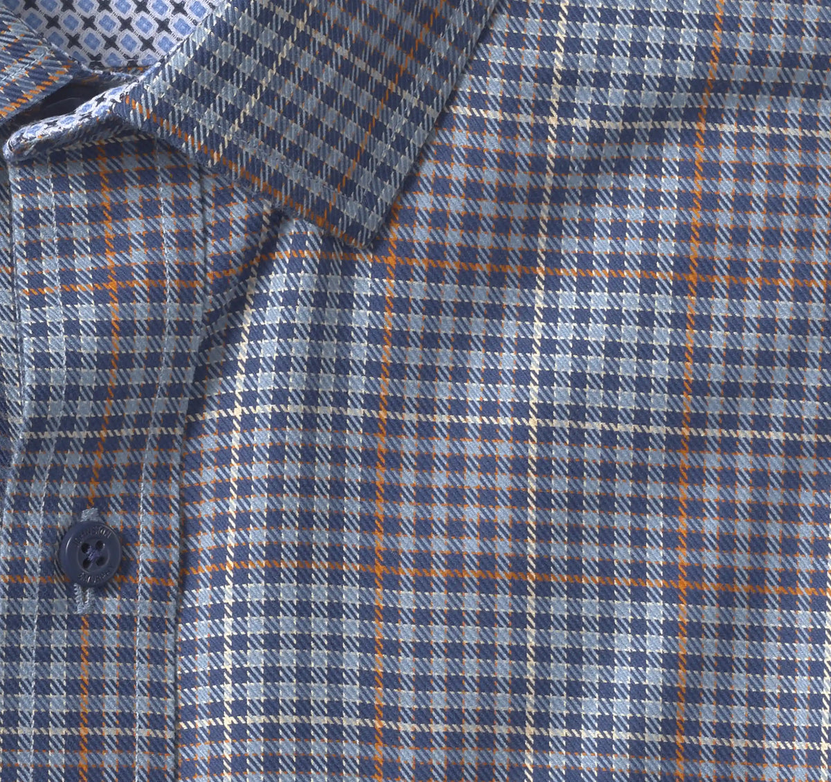 Ovation Non-Iron Dress Shirt - Navy Glen Plaid