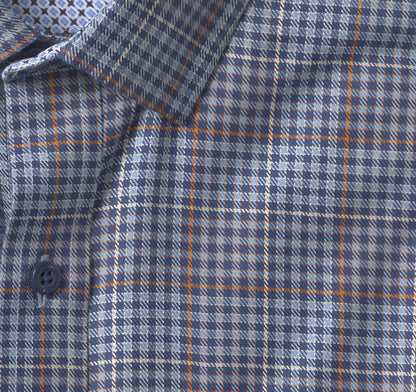 Ovation Non-Iron Dress Shirt - Navy Glen Plaid