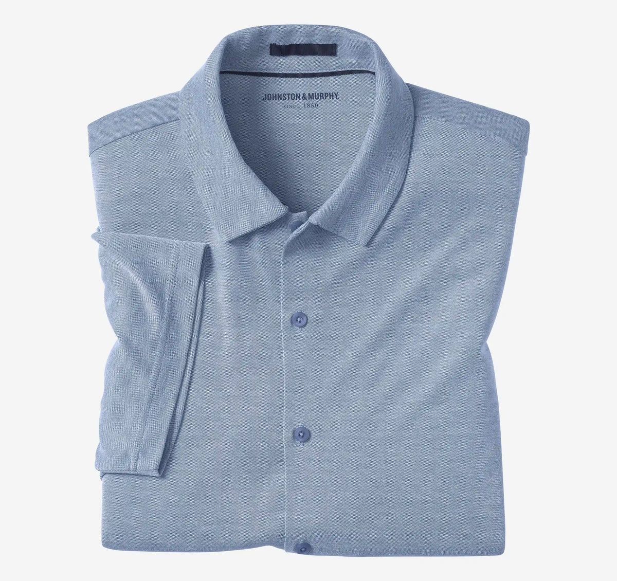 Vintage Birdseye Button-Front Shirt - Blue