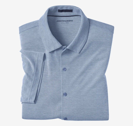 Vintage Birdseye Button-Front Shirt - Blue