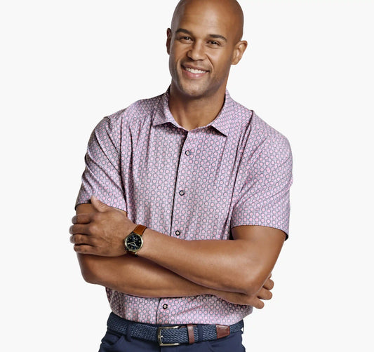 XC+™ Motion Short-Sleeve Print Knit Shirt - Pink Medallion