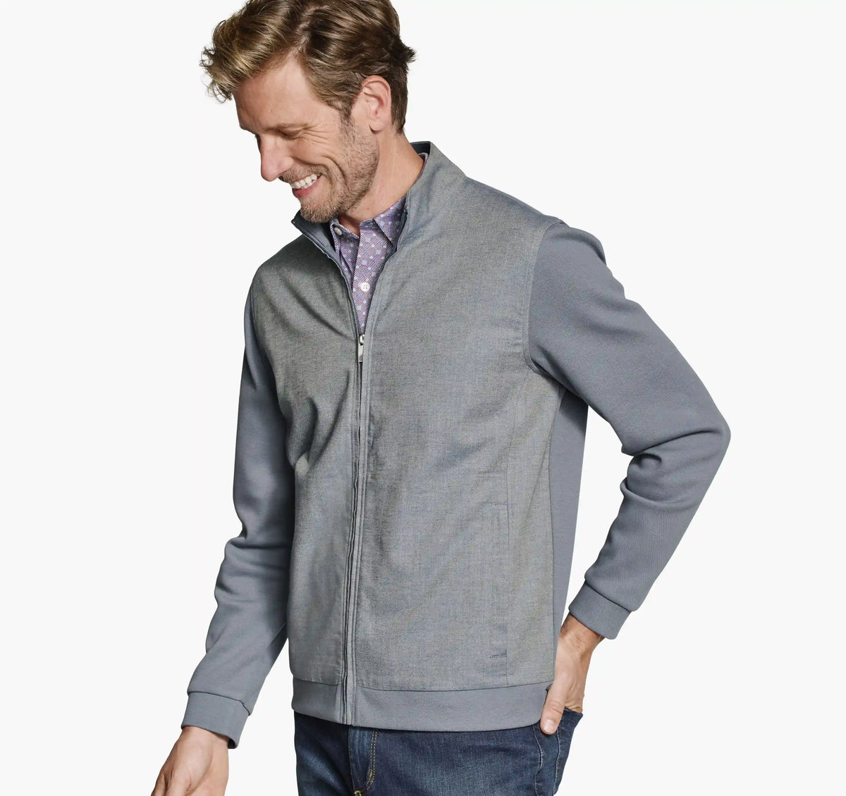 Heathered Full-Zip - Blue Heather