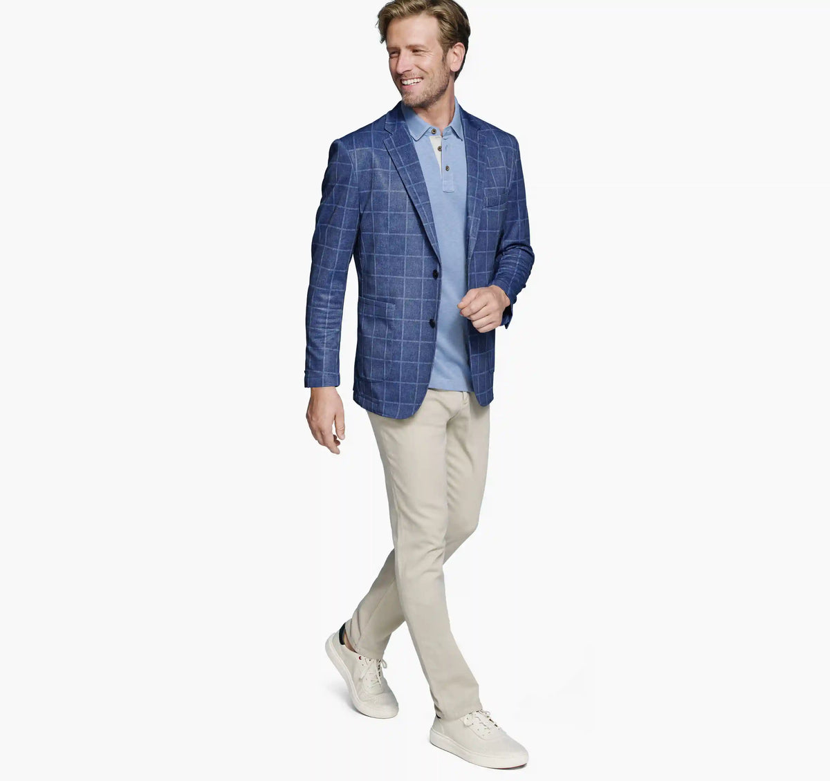 XC Flex® Pinnacle Knit Blazer - Blue Plaid