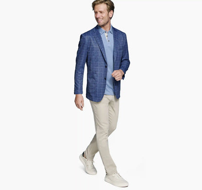 XC Flex® Pinnacle Knit Blazer - Blue Plaid