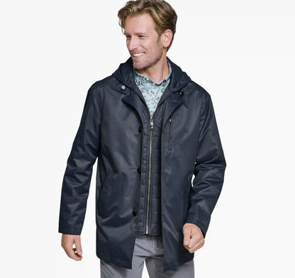 Upton Water-Resistant Raincoat - Navy